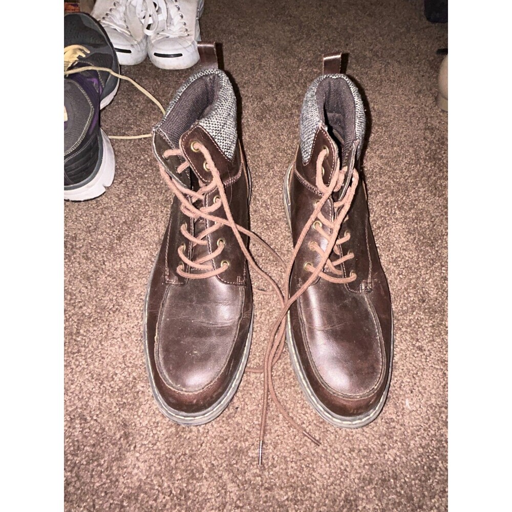 Kohl's Men's Leather Ankle‎ Boots Glenn Brown Size 12 Excellent Condition